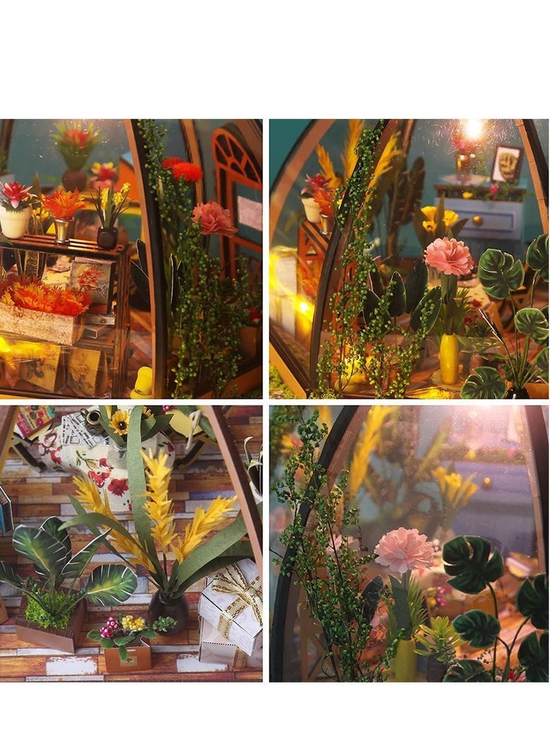 Y&D Diy Mini Doll House Set Birthday Handmade Gift Green Plant Flower Shop  - Image 5