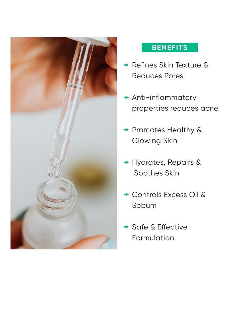 إربان بوتانيكس - مصل الوجه من UrbanBotanics® 10% من النياسيناميد لعلاج حب الشباب وندبات/علامات حب الشباب والعيوب والتصبغ وموازنة الزيت مع الزنك | مصل منقي للبشرة مضاد لحب الشباب للبشرة الدهنية والمعرضة لحب الشباب | 30 مل - Image 1