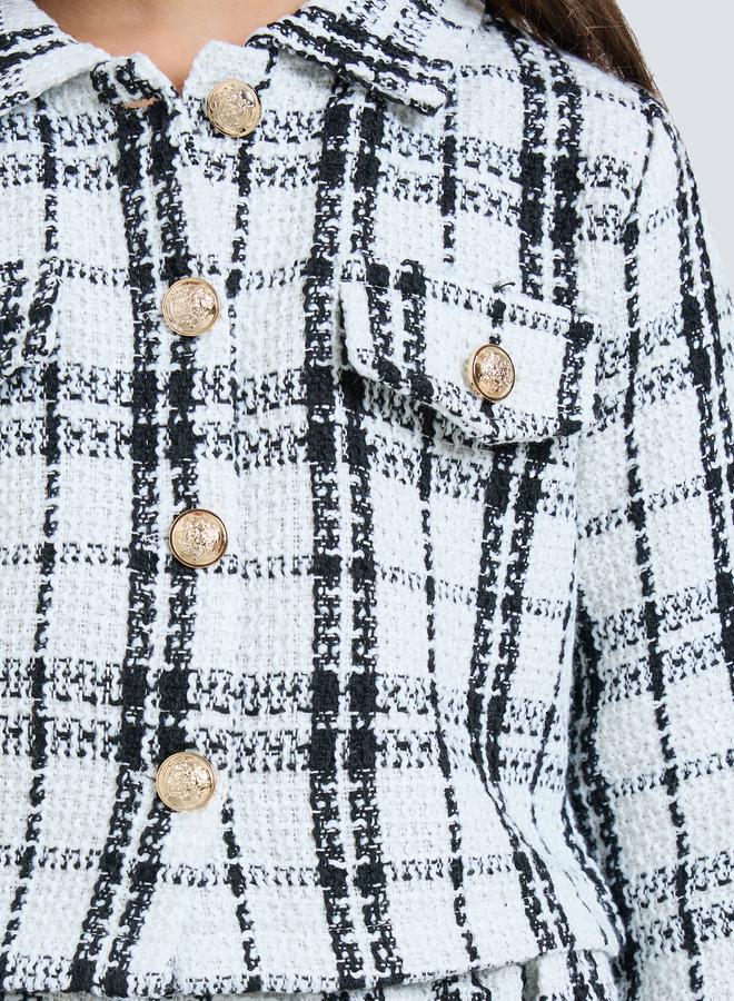 Styli Girls Tweed Top And Skirt Set - Image 3
