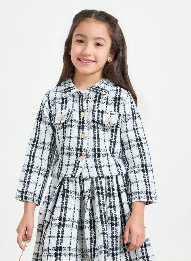 ستايلي طقم من بلوزة تويد وتنورة