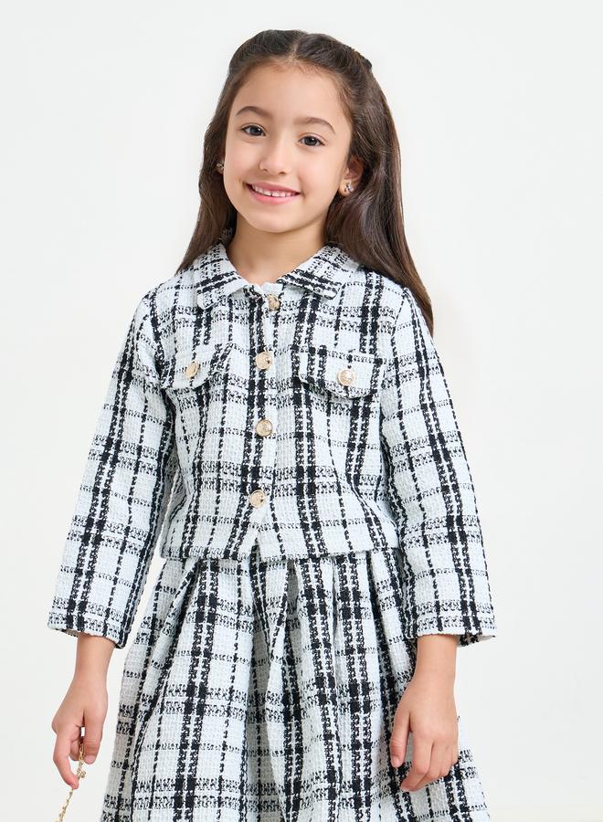 Styli Girls Tweed Top And Skirt Set - Image 2