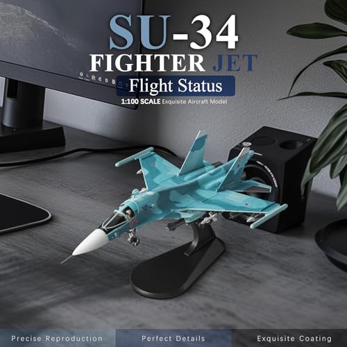 HANGHANG 1:100 Military Model Plane SU-34 Fullback Alloy Fighter Plane Model,Model Airplane for Collection and Displays - Image 2