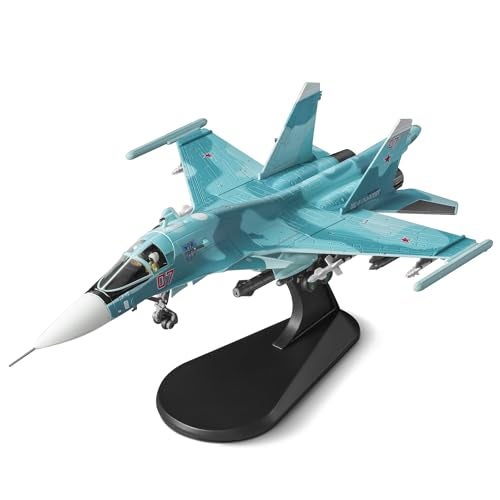 HANGHANG 1:100 Military Model Plane SU-34 Fullback Alloy Fighter Plane Model,Model Airplane for Collection and Displays - Image 1