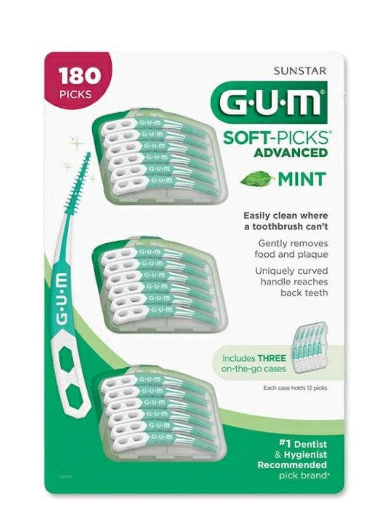Gum Soft Picks Advanced Mint 180 Picks