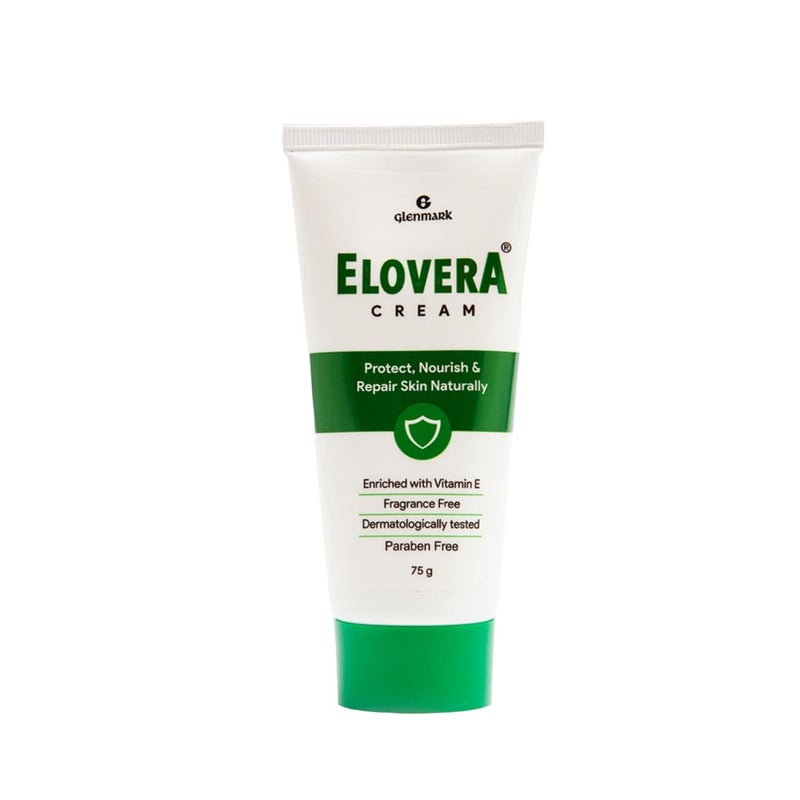 Elovera Moisturising Cream 75g For Dry Skin with Aloe Vera Vitamin E Protects Nourishes and Repairs Skin Paraben Free Fragrance Free - Image 1