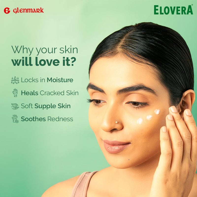 Elovera Moisturising Cream 75g For Dry Skin with Aloe Vera Vitamin E Protects Nourishes and Repairs Skin Paraben Free Fragrance Free - Image 3