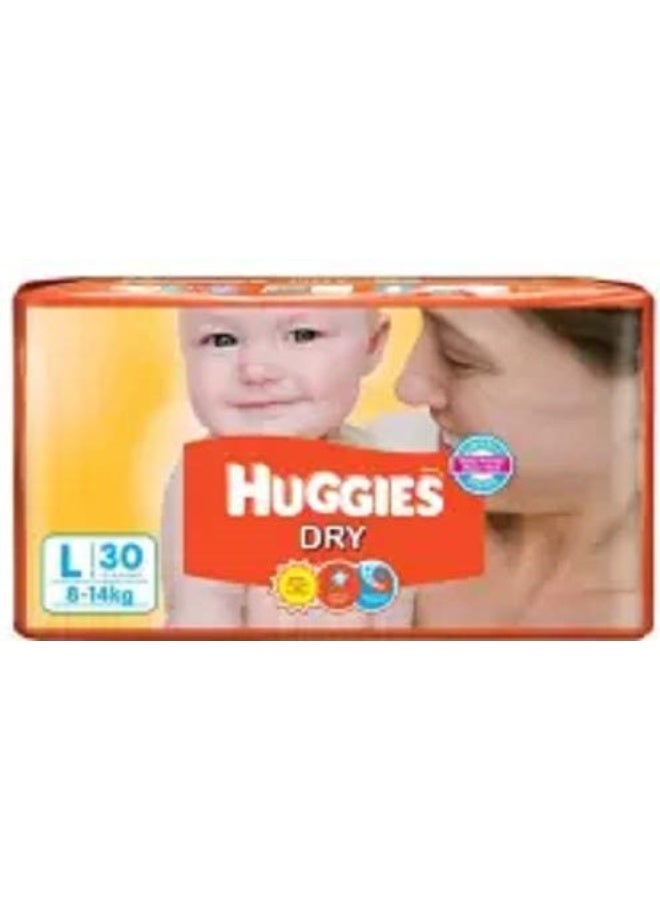 Huggies Baby Dry Tape Diapers, Size Large, 30 Pcs. Pack, Combo of 4 Packs - L (120 Pieces) - Image 2