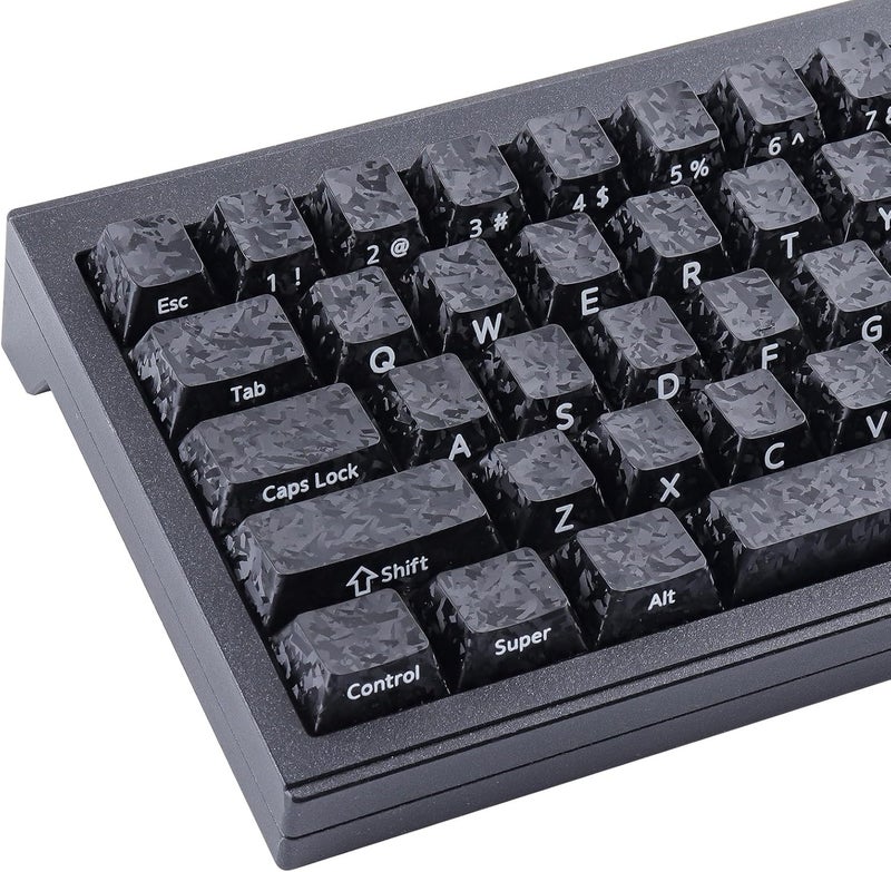 Hyekit مجموعة مفتاح Hyekit بألياف الكربون - 119 مفتاحًا من PBT، تصميم Cherry، طباعة جانبية، صباغة حرارية للوحات المفاتيح الميكانيكية - Image 1