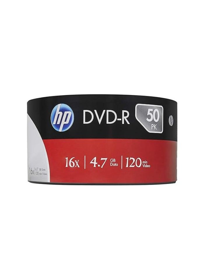 HP DVD-R 4.7Gb Recordable Blank Digital Versatile Disc 16x Speed (Pack Of 50) DMA00070 Silver - Image 2