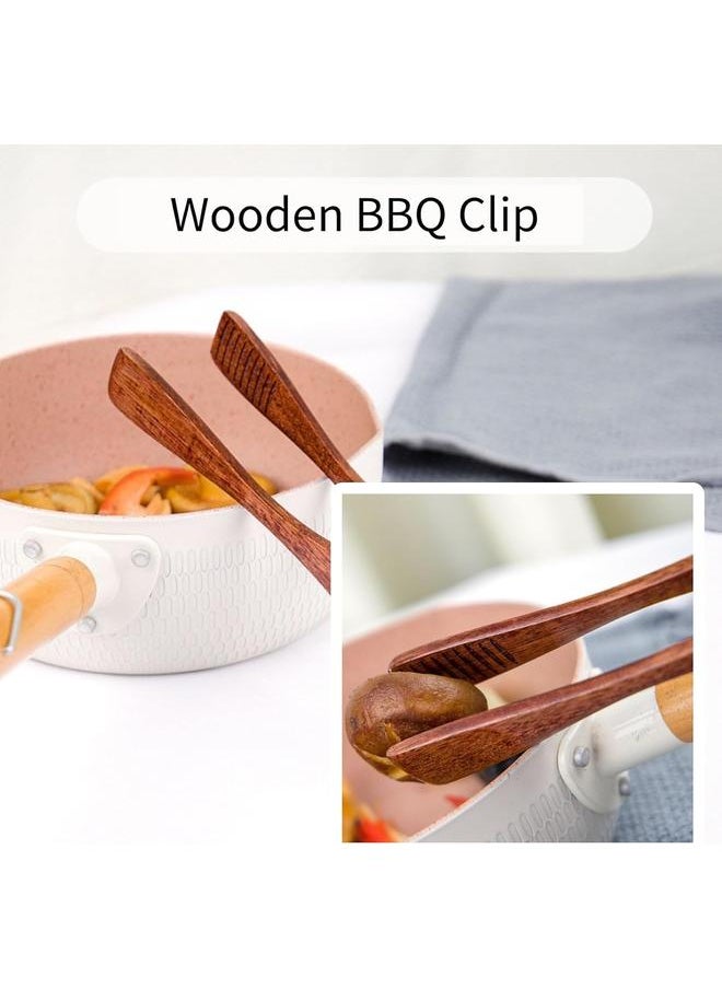 yongsheng Wooden Tong, Vintage Wood Toaster Tongs BBQ Meat Clip Buffet Food Tongs Bread Steak Kitchen Clamp Serving Tool Kitchen Utensil For Cooking  10.4Inch  - Image 2