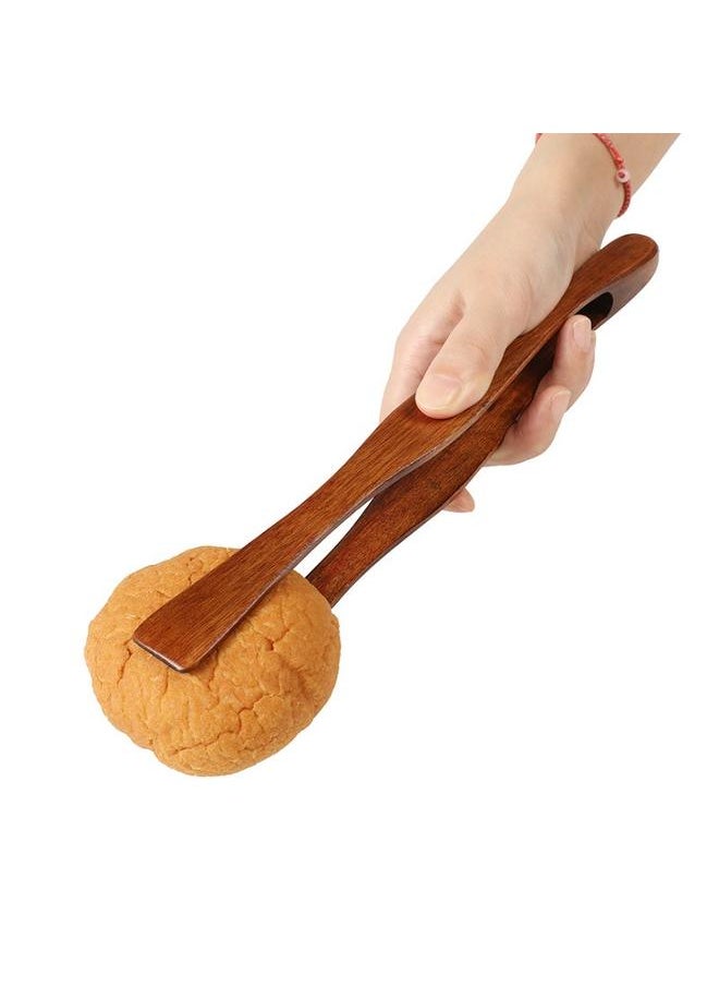 yongsheng Wooden Tong, Vintage Wood Toaster Tongs BBQ Meat Clip Buffet Food Tongs Bread Steak Kitchen Clamp Serving Tool Kitchen Utensil For Cooking  10.4Inch  - Image 4