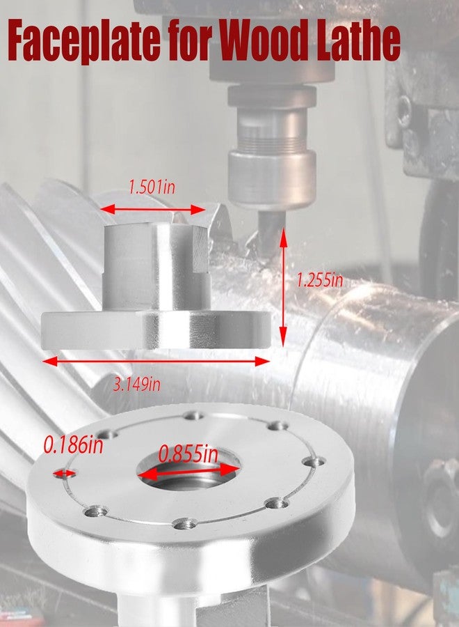 findmall 3 Inch Lathe Faceplate Steel Wood Lathe Face Plate for 1Inch x 8 Tpi Spindle Without Screwchuck - Image 5