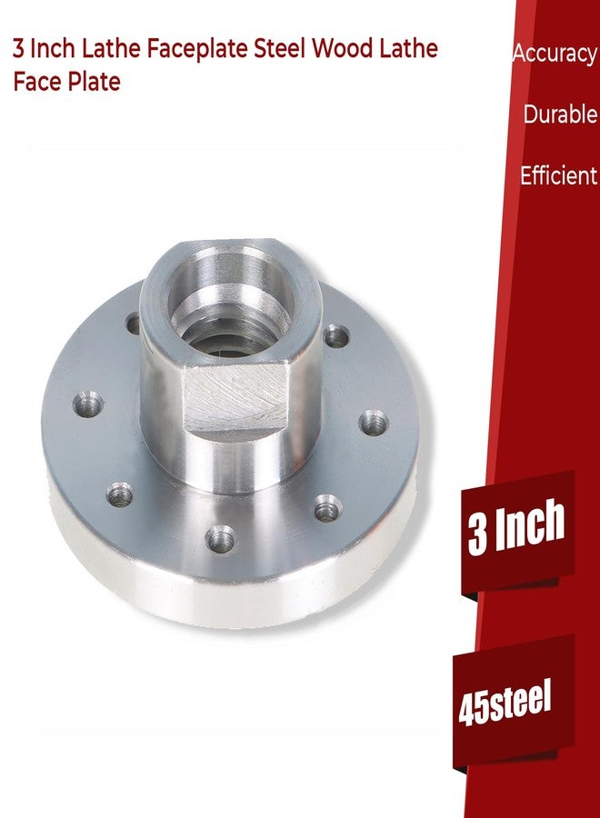 findmall 3 Inch Lathe Faceplate Steel Wood Lathe Face Plate for 1Inch x 8 Tpi Spindle Without Screwchuck - Image 2