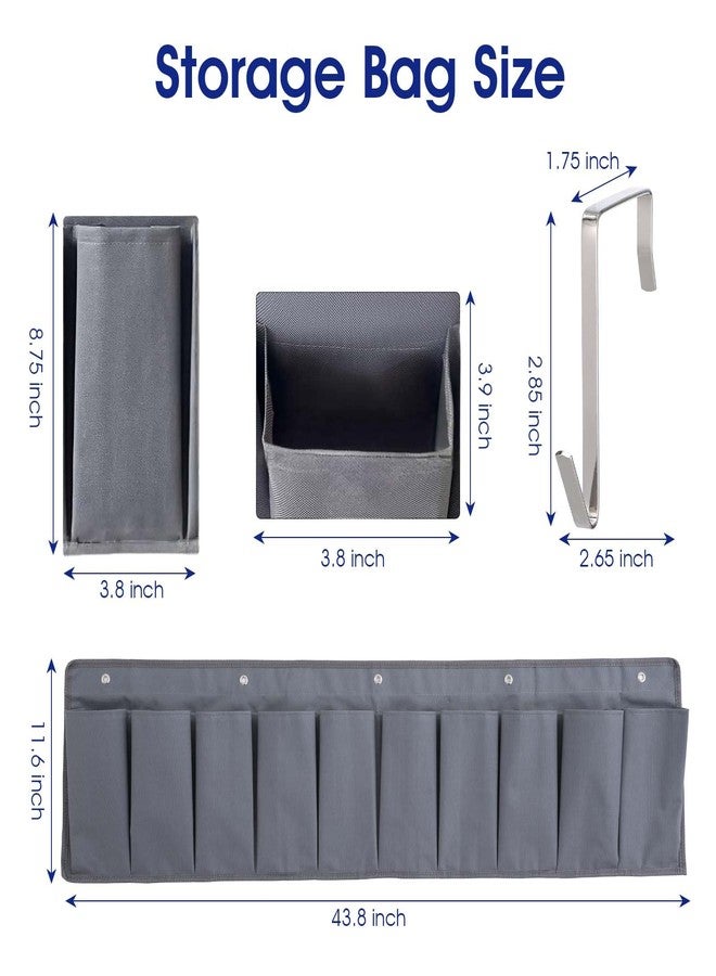 AojSup 2 Pcs RV Shoe Pockets 10 Pockets Heavy Hanging Bedside Storage Organizer Bedside Shoe Organizer with Sturdy Hooks Storage Pocket Hangs on bed for Shoes Toys and Tool Accessories - Image 2