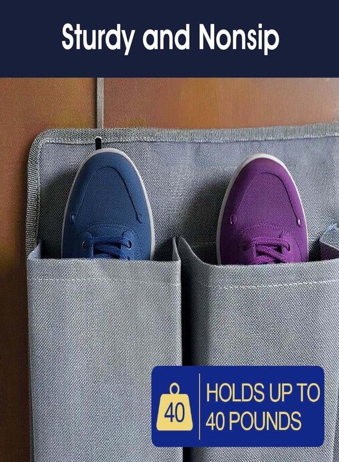 AojSup 2 Pcs RV Shoe Pockets 10 Pockets Heavy Hanging Bedside Storage Organizer Bedside Shoe Organizer with Sturdy Hooks Storage Pocket Hangs on bed for Shoes Toys and Tool Accessories - Image 4
