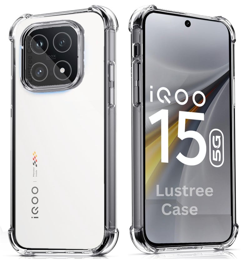 Lustree Plain Flexible Bumper Exclusive Transparent Shockproof Silicone Protective Back Cover for iQOO 15 - Transparent - Image 5