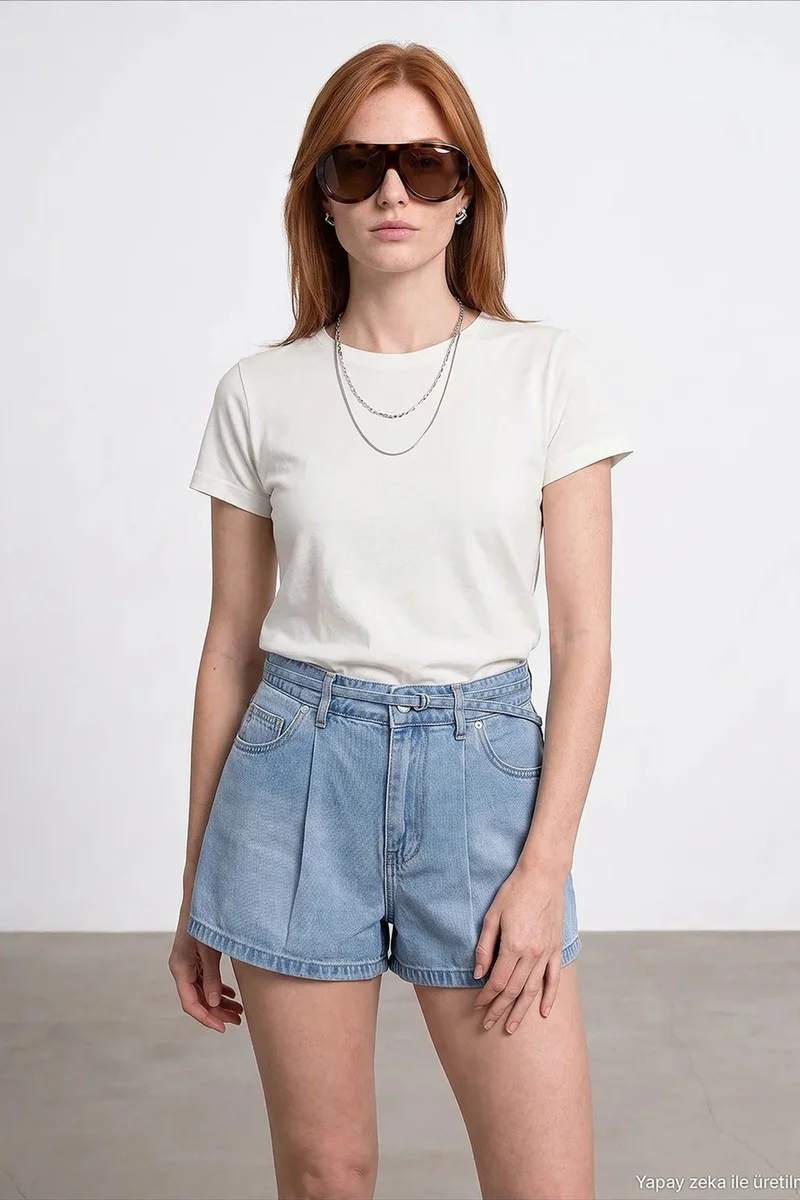Dilvin Dusty White DILVIN Women's Crew Neck Short Sleeve T-Shirt for Women | Best Price UAE