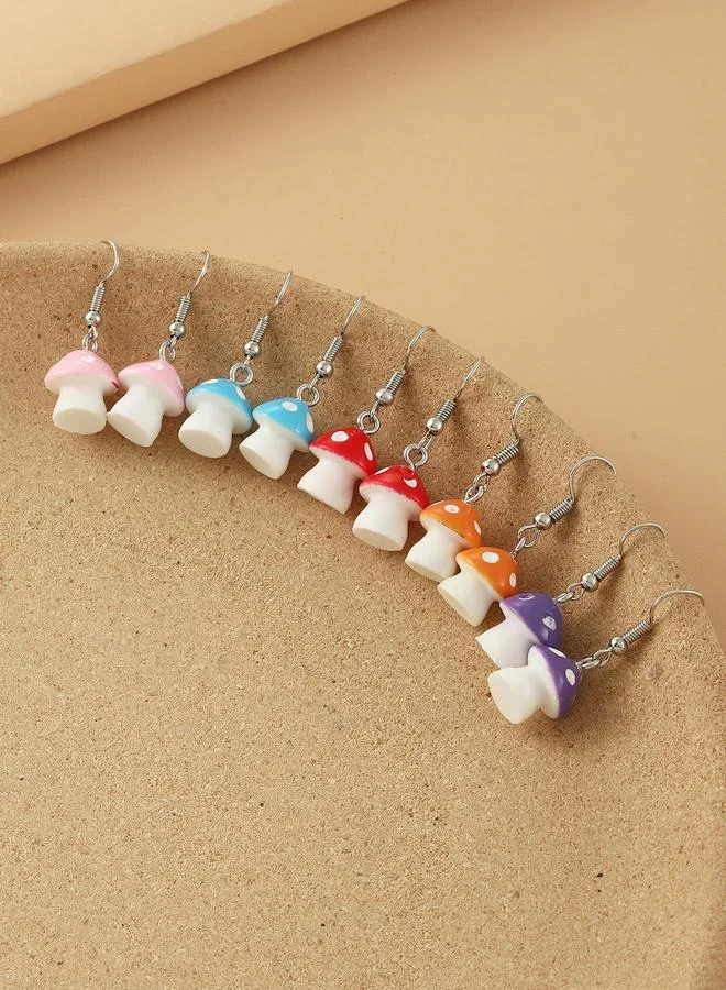 Take Two  Set of 5 - Mushroom Dangle Earrings for Women | Best Price UAE