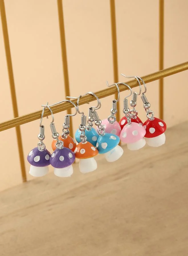 Take Two  Set of 5 - Mushroom Dangle Earrings for Women | Best Price UAE