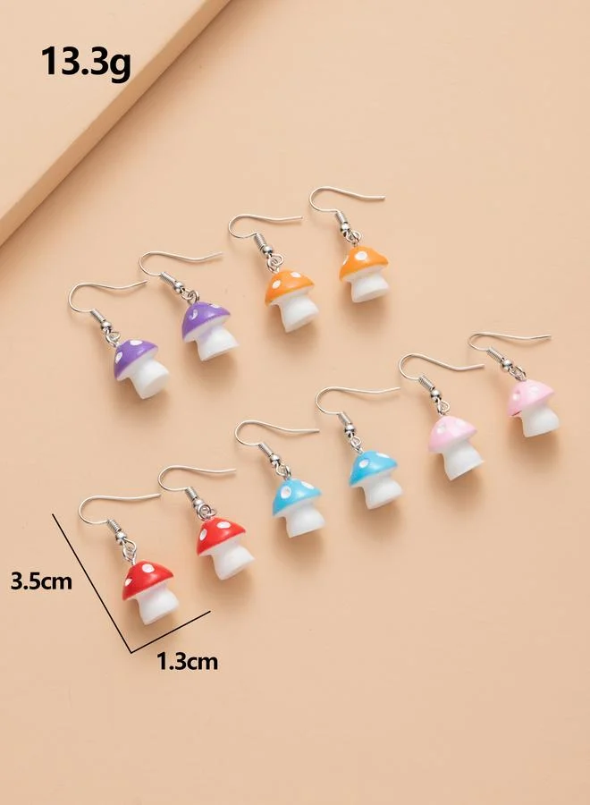 Take Two  Set of 5 - Mushroom Dangle Earrings for Women | Best Price UAE