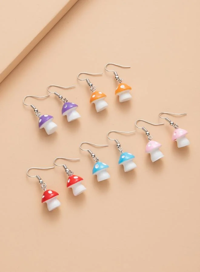 Take Two  Set of 5 - Mushroom Dangle Earrings for Women | Best Price UAE