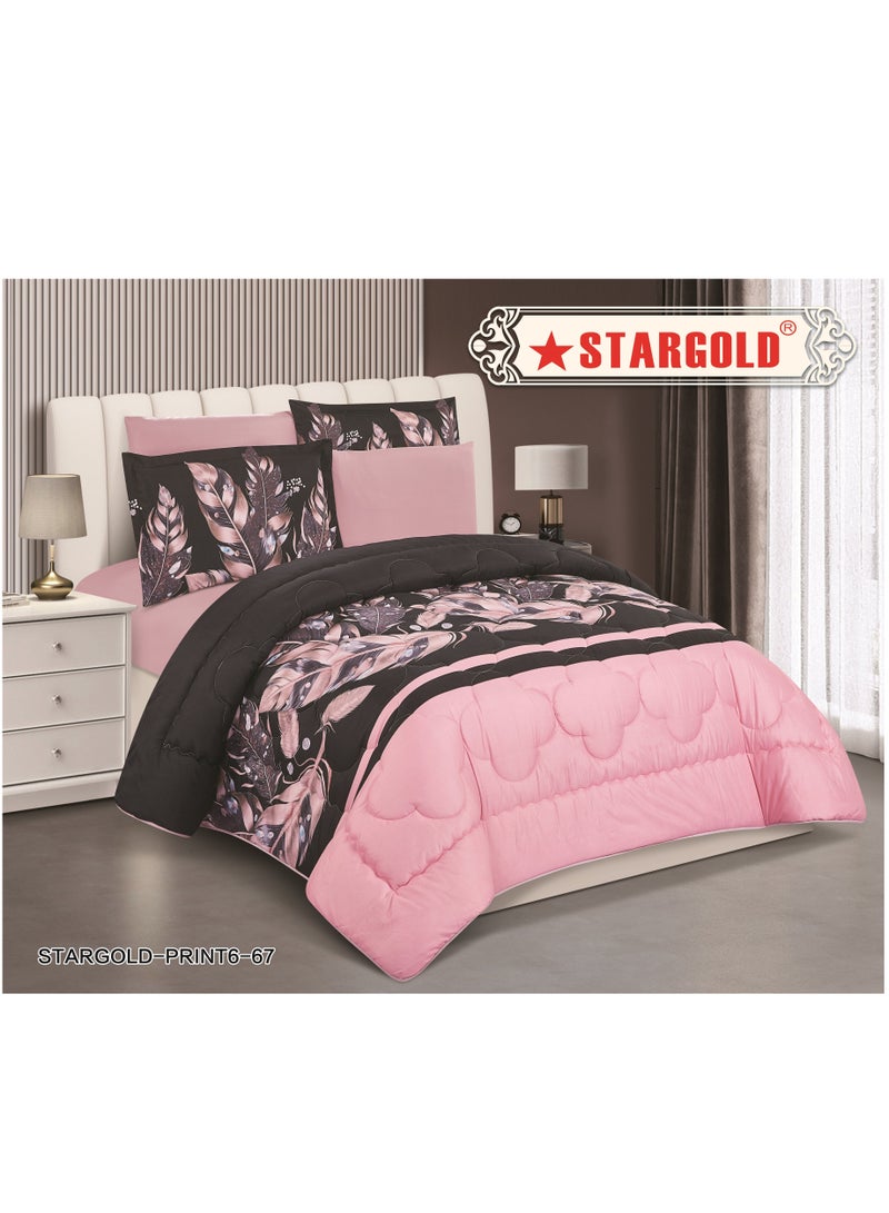 Stargold Super Soft Printed Comforter, 6pcs Set, Microfiber High-Quality Fabric, Stylish and Premium Design, Durable, Ideal For Home Bedroom 240X220CM - Image 2
