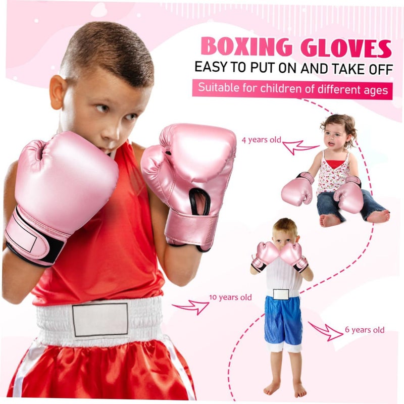 Angel Boxing Gloves Pearlescent Pink Foam Sparring Gloves for Bag Work Practice - Image 4