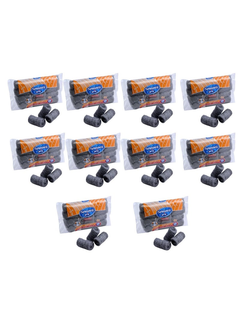 Arix-Splendelli Ultrafine Steel Wool Rolls – Pack of 10 x 12PCS (Total 120 Rolls) | Professional-Grade Cleaning & Surface Prep Solution