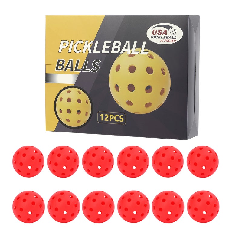 Generic Professional Glow Pickleball 40-Hole Gift Box Set 12 red 40 hole ball [color box packaging]]