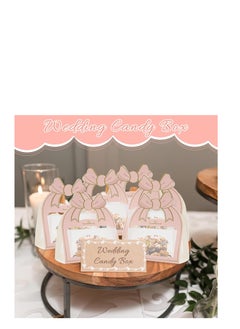KASTWAVE 10pcs Wedding Candy Boxes, Pink Wedding Party Favor Boxes with Bow Handle, Goodies Favor Gift Box for Kids Birthday Party Favors, Weddings Events, Baby Shower, 5 x 2.1 x 5.3 inch  - Image 5