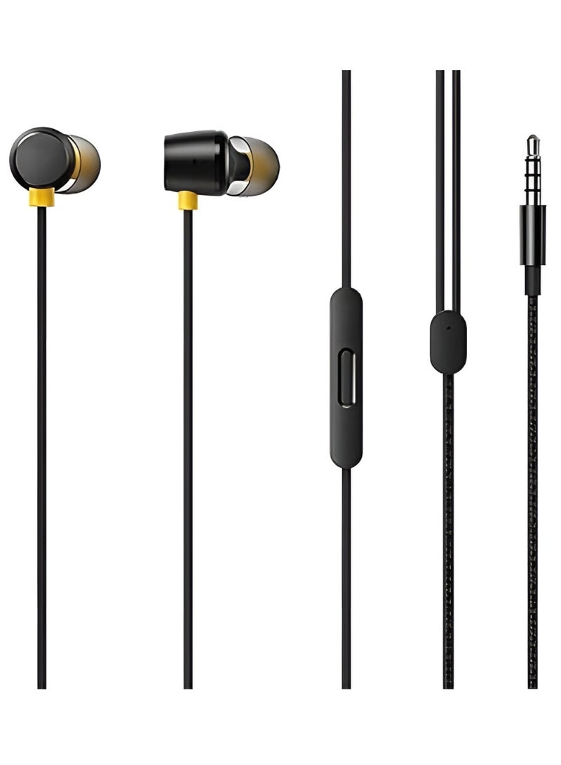 سماعات أذن سلكية مزودة بميكروفون عالي الدقة ومقبس صوت مقاس 3.5 ملم