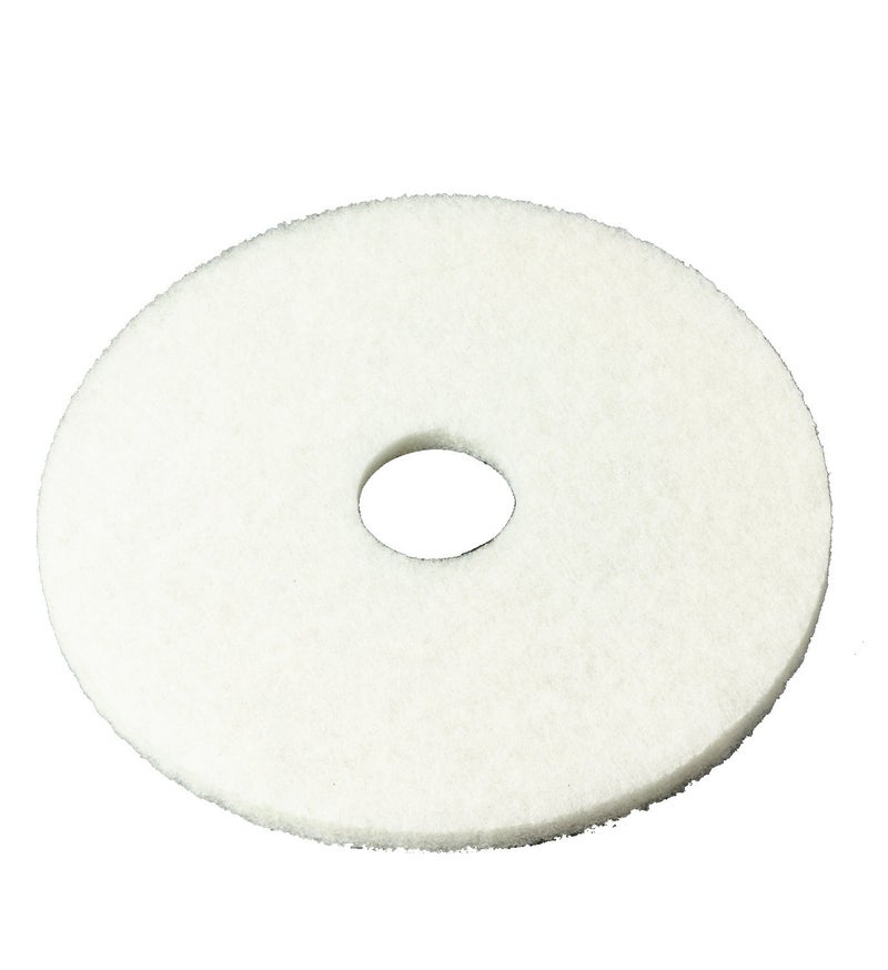 3M White Super Polish Pad 4100, 13 in, 5/Case - Image 1