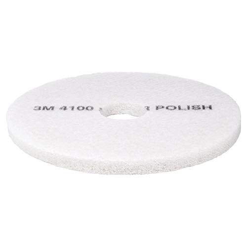 3M White Super Polish Pad 4100, 13 in, 5/Case - Image 2