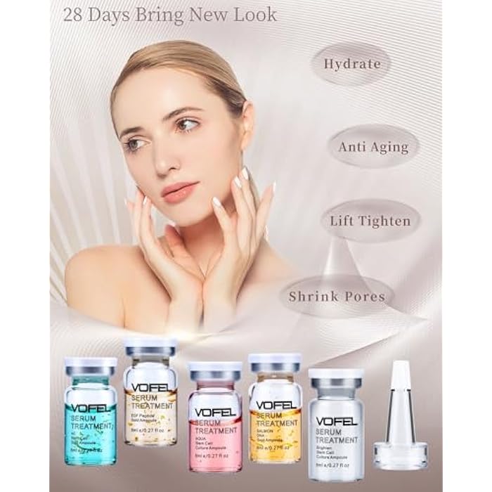 VOFEL BB Glow Starter Kit BB Glow Serum for Microneedling Serum Ampoule Skin Treatment Kit 0.27oz 12 Vials - Image 5