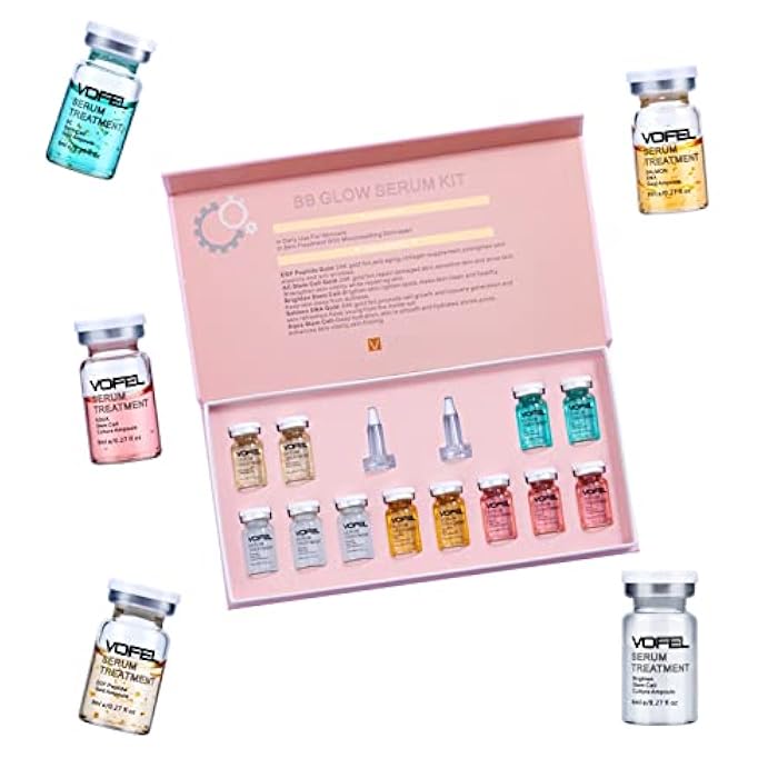 VOFEL BB Glow Starter Kit BB Glow Serum for Microneedling Serum Ampoule Skin Treatment Kit 0.27oz 12 Vials - Image 1