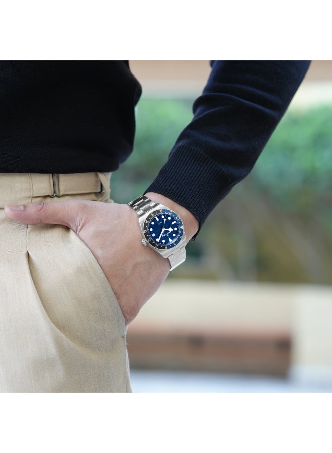 تورنيدو ساعة يد رجالية بعقارب وسوار فضي من الستانلس ستيل - Image 4