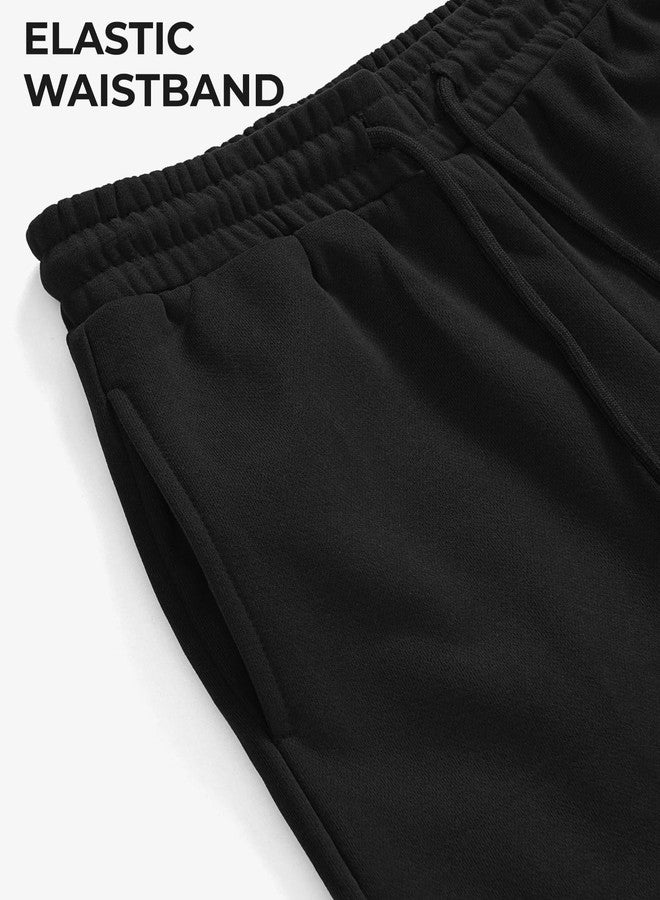 BOOPH Girls Fleece Sweatpants Kids Winter Sweat Pants Athletic Joggers Clothes for Teen Girls Black 7-8 Years, Black, 9-10 Years - Image 5