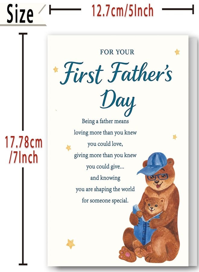 FANCYLUCKY Happy First Fathers Day Gift for New Dad, Funny 1st Father's Day Card for New Dad from Baby Boy Girl, First Time Dad Card - Image 2