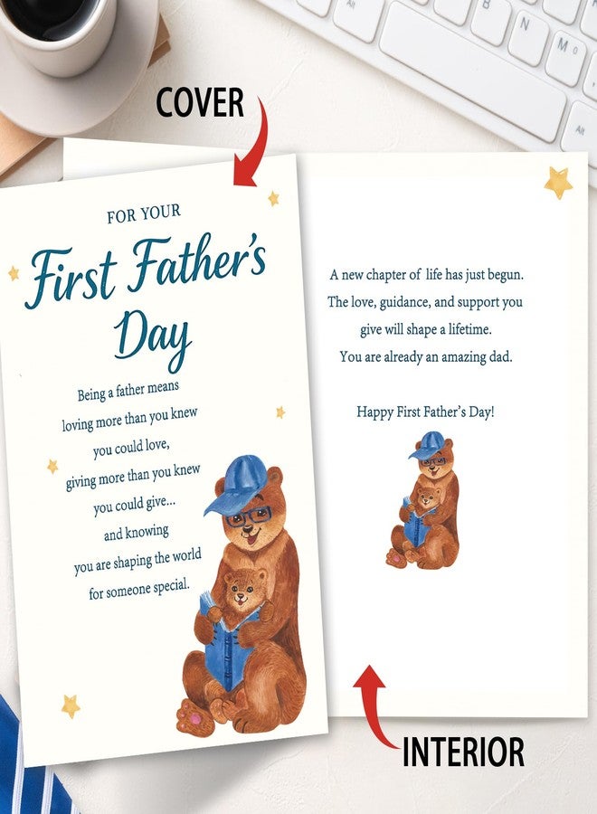 FANCYLUCKY Happy First Fathers Day Gift for New Dad, Funny 1st Father's Day Card for New Dad from Baby Boy Girl, First Time Dad Card - Image 3