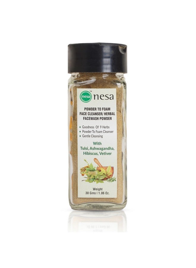 Nesa Herbal Powdertofoam Face Cleanser 30 Gms Gentle Cleansing Healthy Skincare Natural Ingredients - Image 1