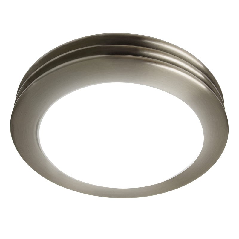 Akicon Ultra Quiet Bathroom Exhaust Fan with LED Light 80CFM 20 Sones Round Bathroom Ventilation Fan with Frosted Glass Cover Brushed Nickel Finish Brushed Nickel
