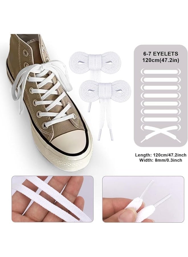 2 Pairs Flat Trainer Shoelaces, 120cm Coloured Athletic Shoe Laces for Sports Shoes, Boots, Sneakers & Skates, Durable Polyester Laces for Men, Women & Kids, Black - Image 5