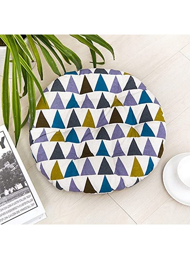 The Purple Tree Printed Round Chair Cushion Chair Pad (Pack of 1, 40x40 cm) Outdoor Patio Chair Cushion, Quilted, seat pad, Ergonomic Pillow, Chair Pillow (Multicolor) - Image 1