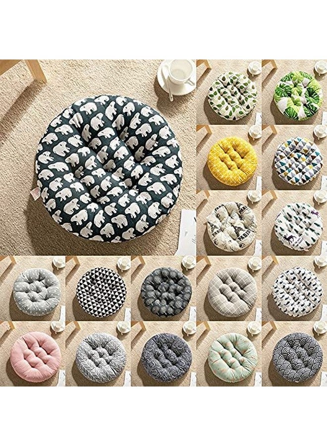 The Purple Tree Printed Round Chair Cushion Chair Pad (Pack of 1, 40x40 cm) Outdoor Patio Chair Cushion, Quilted, seat pad, Ergonomic Pillow, Chair Pillow (Multicolor) - Image 5