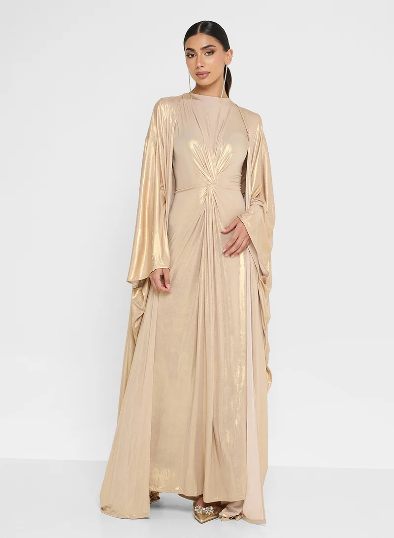 Golden Apple 2 Pcs Set Long Sleeves Maxi Drees