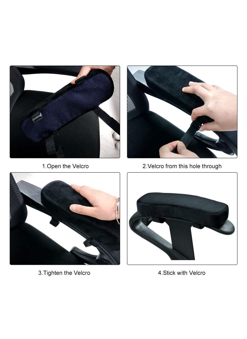 Generic - Generic 2Pcs Memory Foam Chair Armrest Pad Comfy Office Chair Arm Rest Cover For Elbows - Image 1