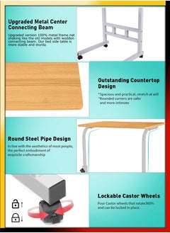 DBLEW Upgraded Metal Base Adjustable Multipurpose Movable Desktop Computer Mobile Laptop Desk Home And Office Desks For Work and Study Moveable Portable Coffee Overbed Tray Bedside Sofa Table  - Image 2
