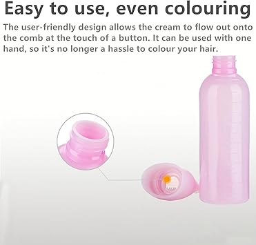 Norhogo 2 Pieces Hair Dye Brush Bottle Root Comb Applicator Bottle Comb Hair Dye Bottle with Graduated Scale Applicator Scalp Treatment Bottle Hair Tools Applicator Brush Bottles Pink - Image 5