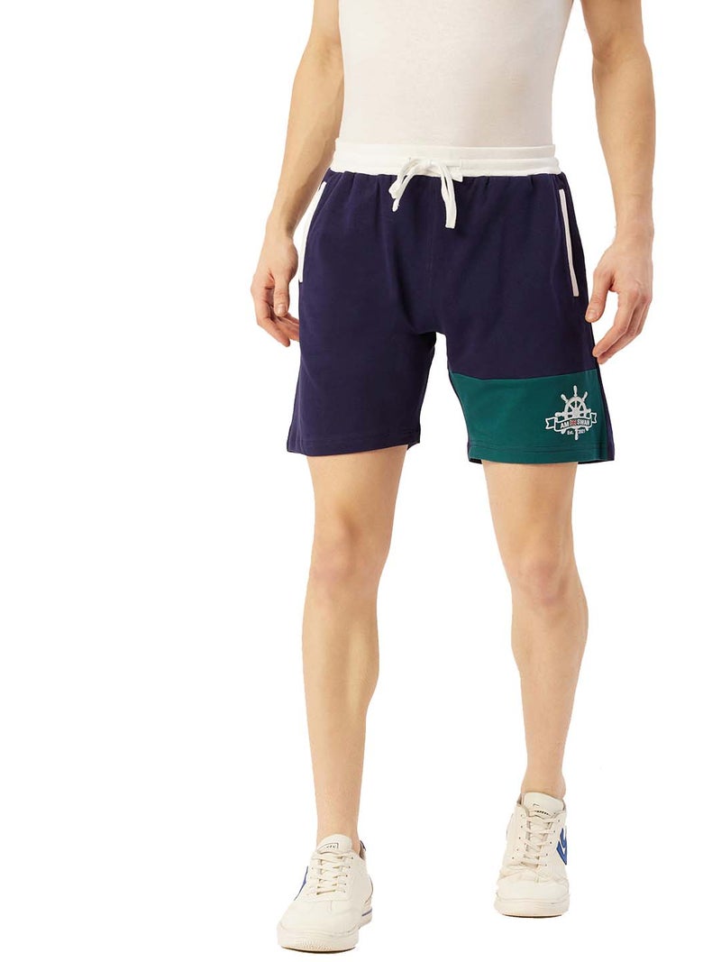 amswan PREMIUM COTTON COLOURBLOCKED PRINTED SHORTS - Image 1