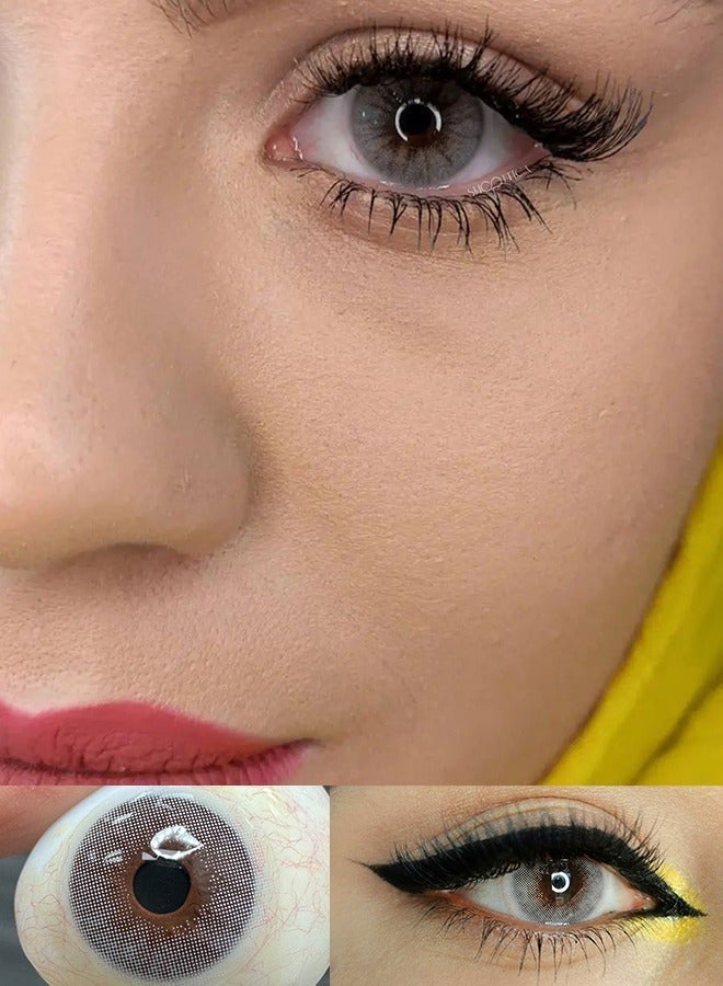 سيدة جديدة عدسات لاصقة ملونة رمادية من فريش ليدي للاستخدام السنوي - Image 2